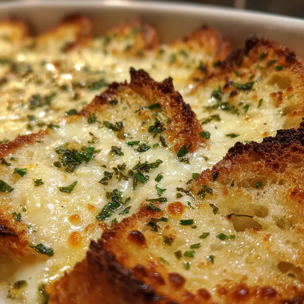 Ultimate Baked Garlic Bread Dip with Melted Cheese and Herbs